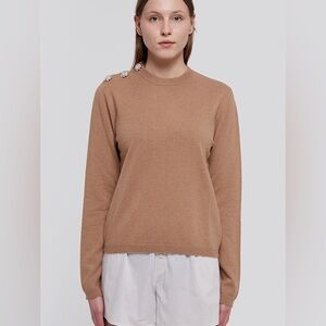 Ganni cashmere sweater pullover crystal rhinestone buttons excellent $429.  XS